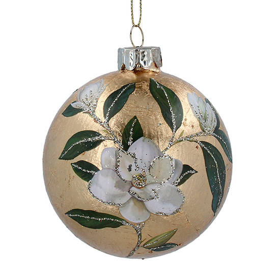 Glass Ball Antique Gold, Magnolia 8cm