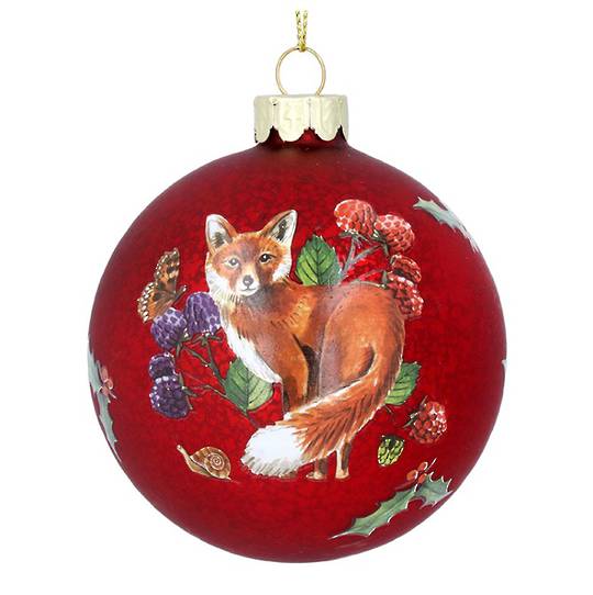 Glass Ball Antique Red, Fox 8cm *ETA NOV