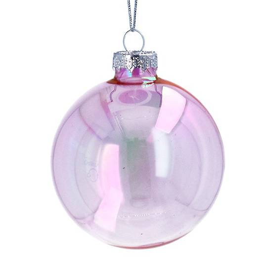 Glass Ball Pink Lustre 8cm *ETA NOV
