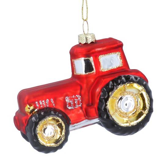 Glass Tractor, Red 10cm *ETA NOV