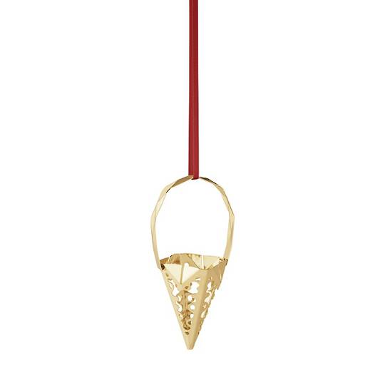 Georg Jensen Holiday Ornament, Cone, Gold 2022