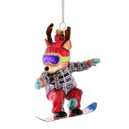 Glass Reindeer, Snowboarding 13cm *ETA NOV