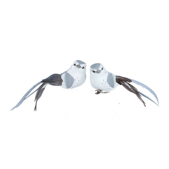 Clip, Pale Grey Mini Bird 10cm