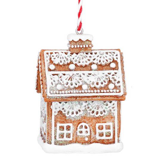 Resin Noel 3D Gingerbread House, Lots of Icing 6cm *ETA NOV