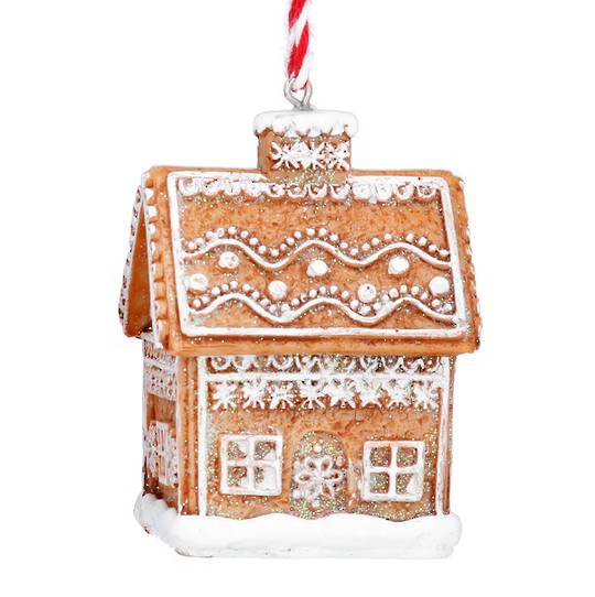 Resin Noel 3D Gingerbread House, Less Icing 6cm *ETA NOV
