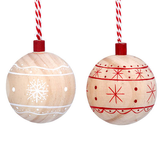 Wood Noel Ball 6cm