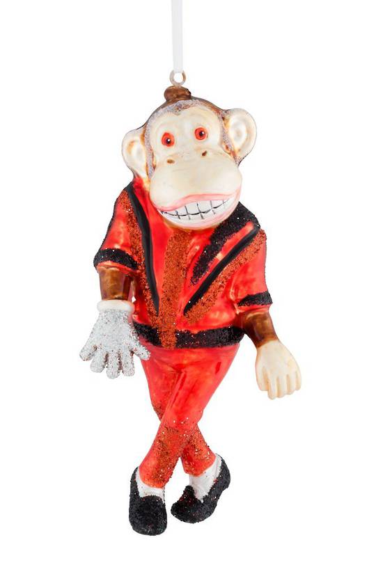 Glass Hanging Bad Monkey 12x6cm