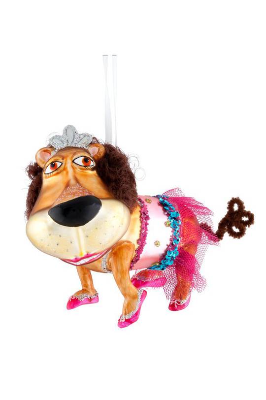 Glass Hanging Lion Ballerina 11cm