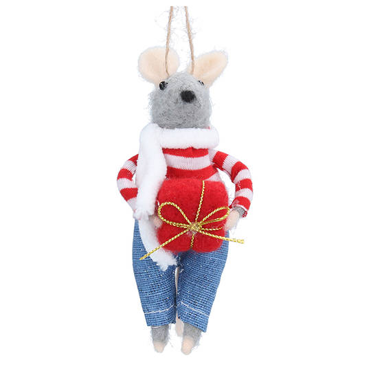 Wool Mouse in Jeans 13cm