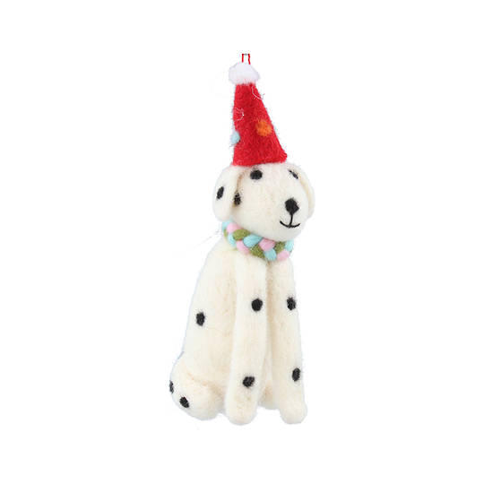Wool Dalmatian with Hat 14cm