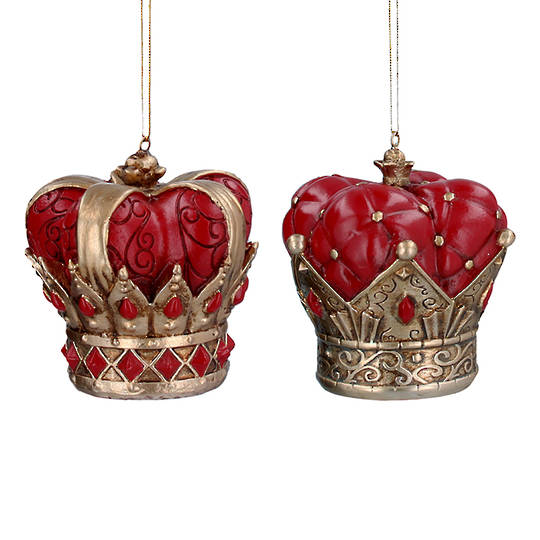Resin Red and Gold Crown 8cm