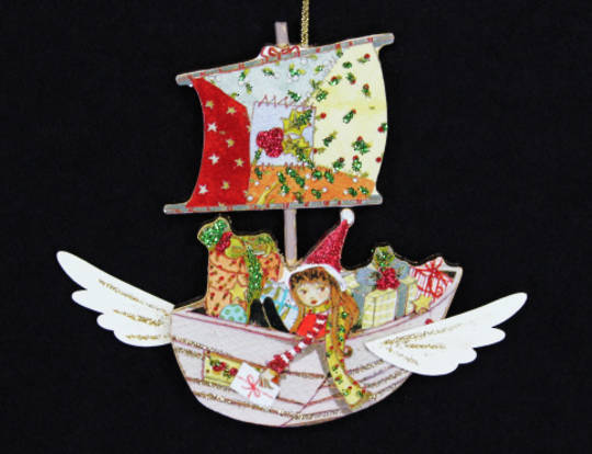 Wood Flying Boat with Toys