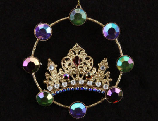 Hanging Wire Crown Disc with Multi Jewels