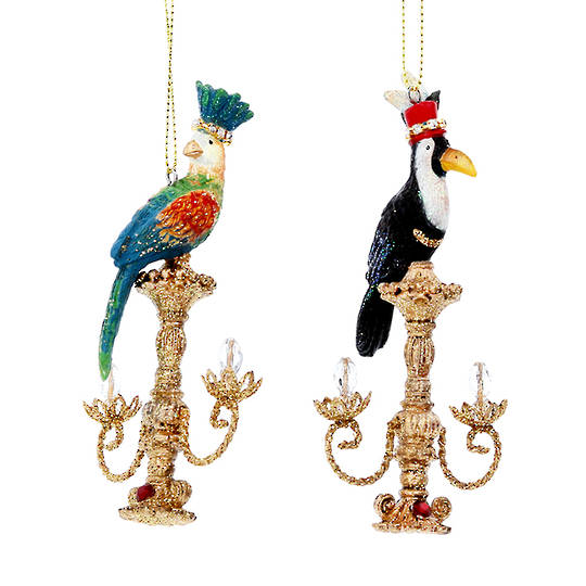Resin Bird on Candelabra 10cm