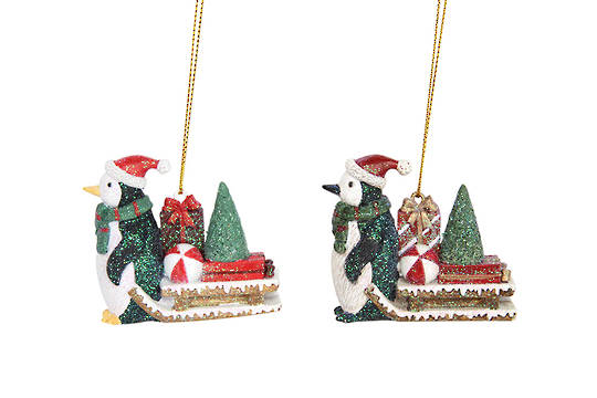 Resin Penguin with Sledge 8cm