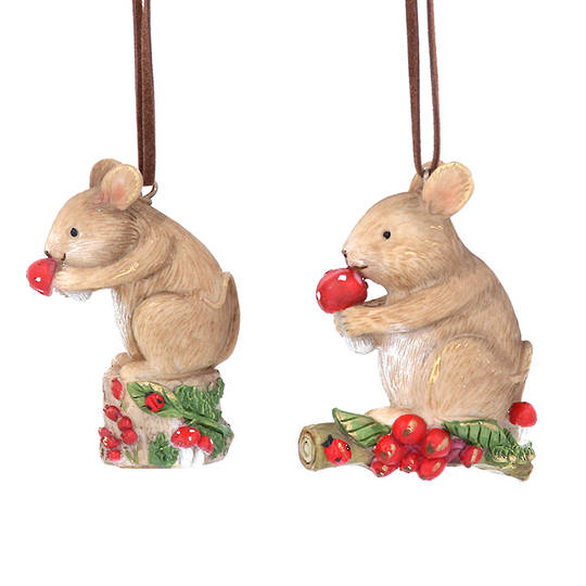 Resin Mouse with Toadstool 6cm