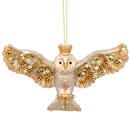 Resin Gold Flying Owl 10cm