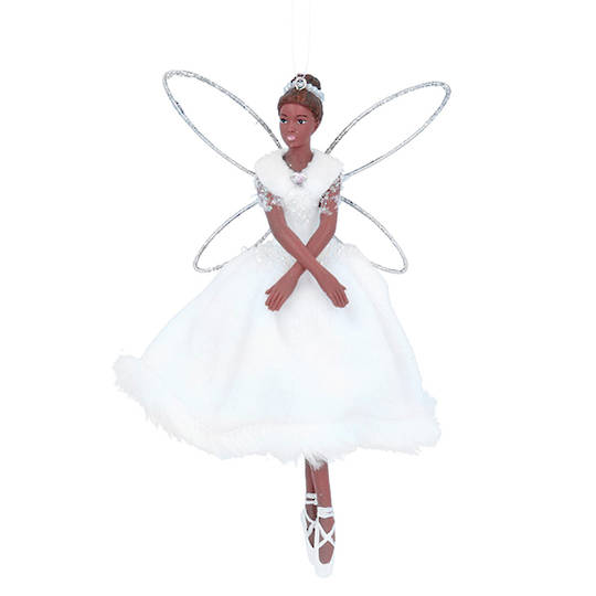 Resin Fabric White Dress Fairy 15cm
