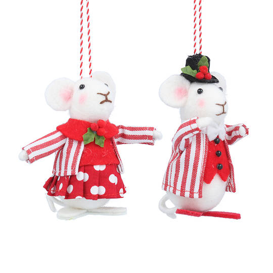 Wool Christmas Outfit Mouse 13cm