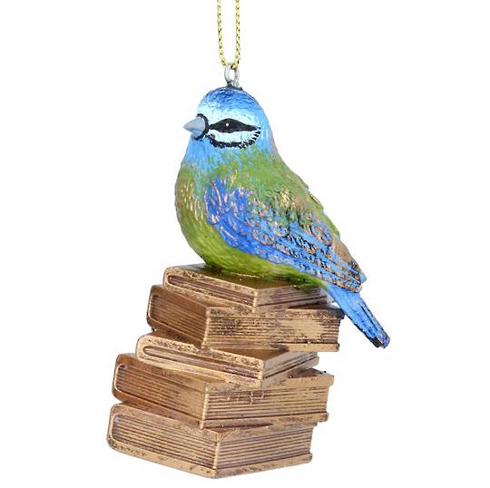 Resin Garden Bird on Books 6cm