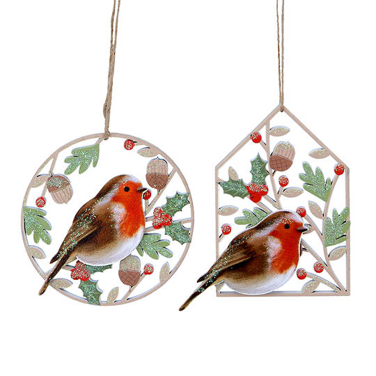 Wood Fretwork UK Robin Scene 8cm