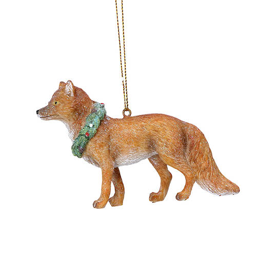 Resin UK Fox in Wreath Collar 8cm