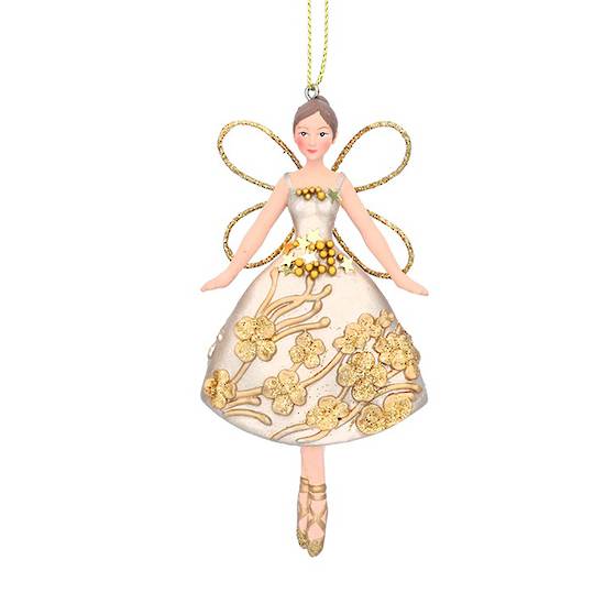 Resin Starlight Gold Fairy, Floral 10cm *ETA NOV
