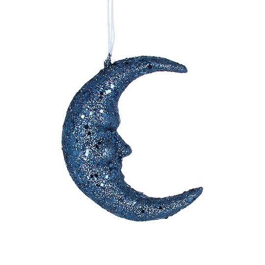 Blue Glitter Moon 13cm