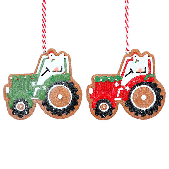 Resin Farm Gingerbread Tractor 7cm