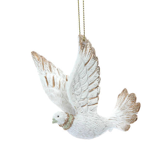 Resin Cream Gold Flying Dove 7cm
