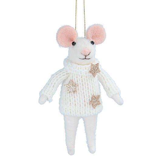 Wool Mouse in Star Jumper 12cm