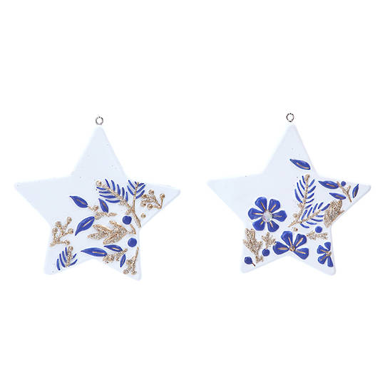 Resin Gold White Blue Star 8cm