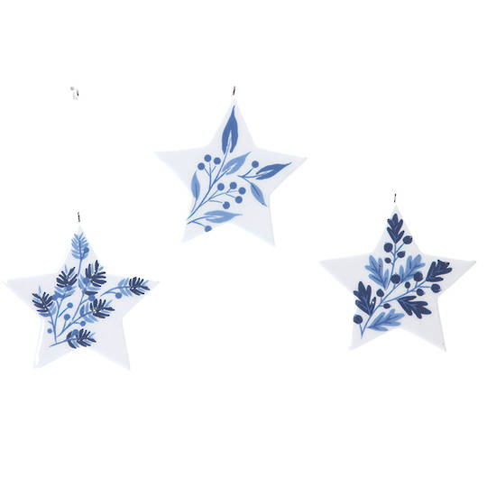 Ceramic White Blue Star 7cm