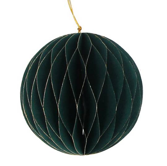 Paper Collapsible Ball, Dark Green 12cm *ETA NOV