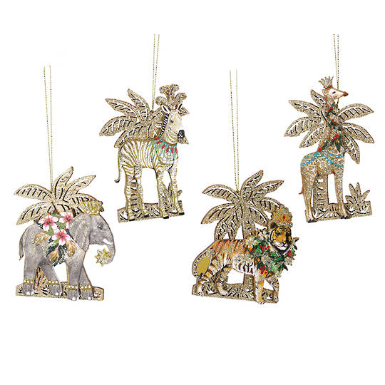 Wood Safari Animal with Palm Tree 11cm