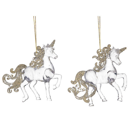Clear Gold Acrylic Unicorn 11cm