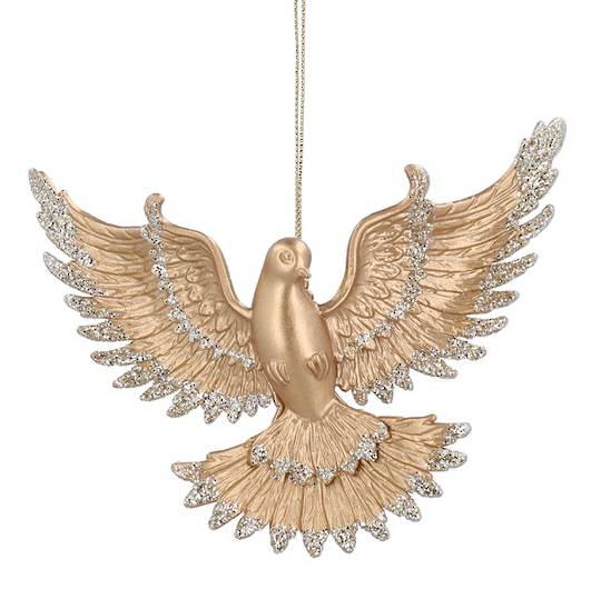 Acrylic Gold Glitter Flying Dove 14cm *ETA NOV