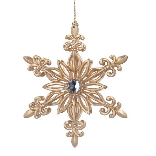 Acrylic Gold Snowflake, Floral Centre 12cm *ETA NOV