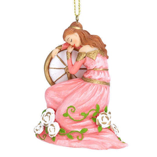 Resin Fabric Sleeping Beauty, Yarn Spinning Wheel 7cm *ETA NOV