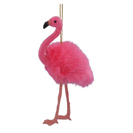 Pink Faux Fur Flamingo 18cm *ETA NOV
