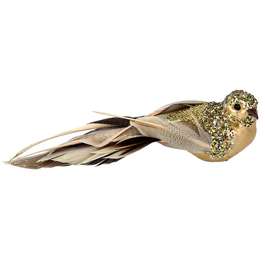BirdClip TwoTone GoldFeather 18cm