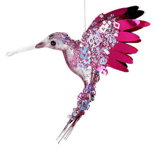 Bling Fuschia Flying HummingBird 15cm