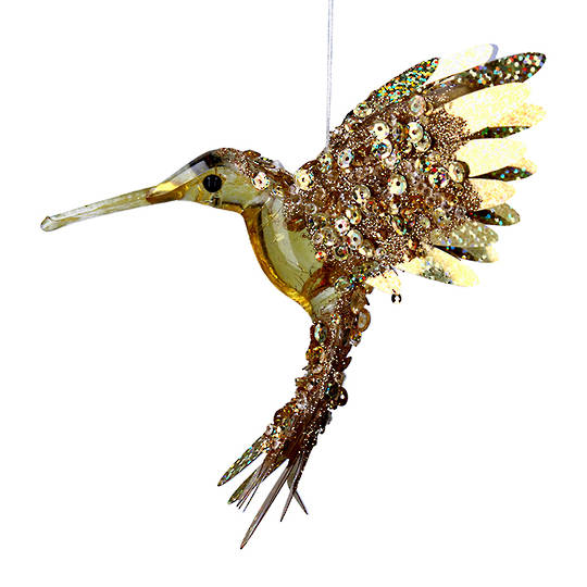 Bling Gold Flying HummingBird 15cm