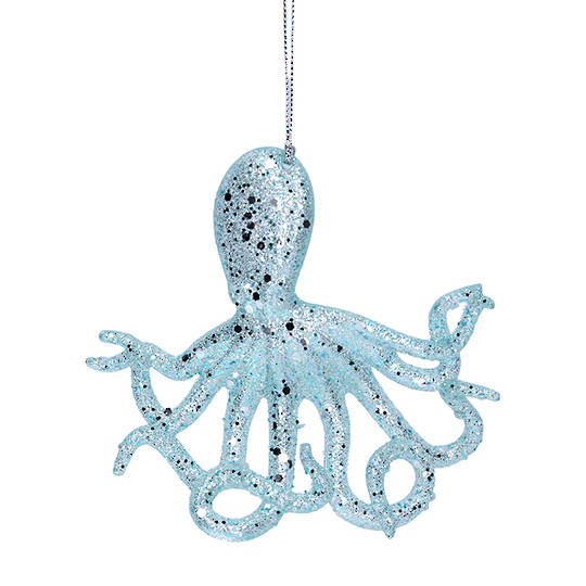 Blue Glitter Acrylic Octopus 10cm