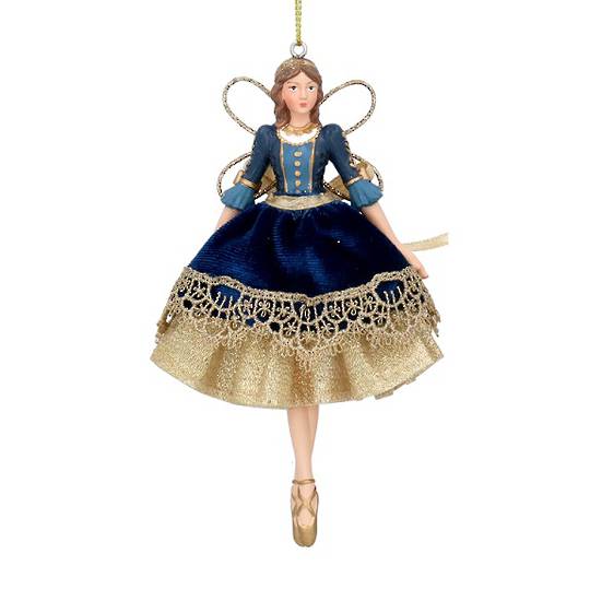 Resin Velvet & Lace Imperial Fairy, Blue 13cm *ETA NOV