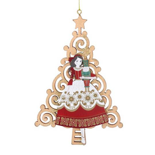 Wood Nutcracker Fairy, Filagree Tree 13cm *ETA NOV