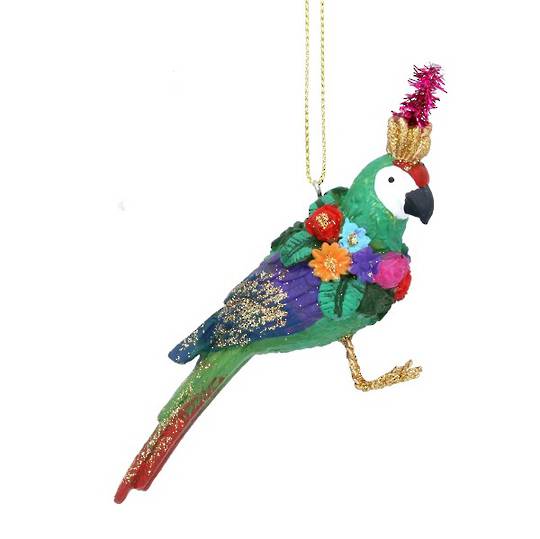 Resin Carnival Parrot, Green 10cm *ETA NOV