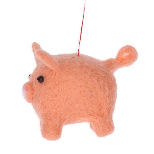 EcoWool Pink Pig 8cm