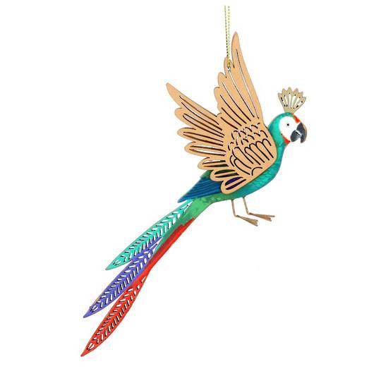 Wood Carnival Parrot, Green Tummy 18cm *ETA NOV