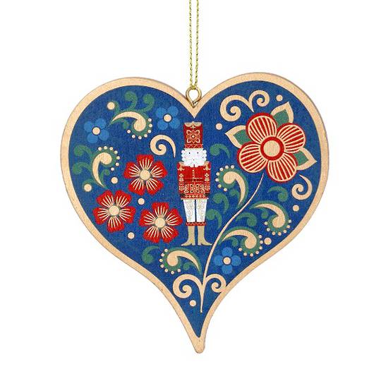 Wood Nutcracker Heart, Blue 9cm *ETA NOV